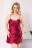 Aria's Closet Büyük Beden Bordo Kısa Saten Gecelik BORDO 2XL