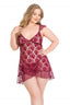 Aria's Closet Büyük Beden Bordo Kısa Tül Gecelik BORDO 2XL