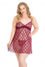 Aria's Closet Büyük Beden Bordo Kısa Tül Gecelik BORDO 2XL