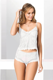 Aria's Closet Ekru Jakarlı Babydoll Şort Takımı EKRU S