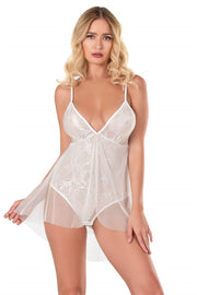 Aria's Closet Ekru Jakarlı Bodysuit Gecelik EKRU S
