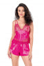 Aria's Closet Fuşya Saten Babydoll Şort Takımı FUŞYA S