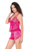 Aria's Closet Fuşya Saten Babydoll Şort Takımı