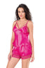 Aria's Closet Fuşya Saten Babydoll Şort Takımı