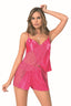 Aria's Closet Fuşya Saten Babydoll Şort Takımı FUŞYA S