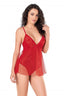 Aria's Closet Kırmızı Jakarlı Bodysuit Gecelik KIRMIZI S