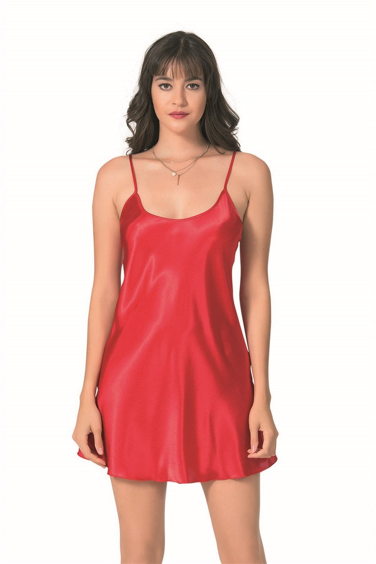 Aria's Closet Kırmızı Kısa Saten Gecelik KIRMIZI S