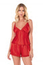 Aria's Closet Kırmızı Saten Babydoll Şort Takımı KIRMIZI S