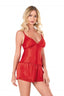 Aria's Closet Kırmızı Saten Babydoll Şort Takımı