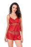 Aria's Closet Kırmızı Saten Babydoll Şort Takımı KIRMIZI S