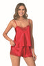 Aria's Closet Kırmızı Saten Babydoll Şort Takımı KIRMIZI S