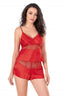 Aria's Closet Kırmızı Saten Babydoll Şort Takımı