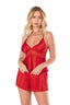 Aria's Closet Kırmızı Saten Babydoll Şort Takımı KIRMIZI S