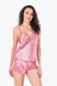Aria's Closet Koyu Pembe Saten Babydoll Şort Takımı