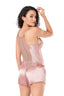 Aria's Closet Koyu Pudra Saten Babydoll Şort Takımı PUDRA S