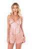 Aria's Closet Koyu Pudra Saten Babydoll Şort Takımı PUDRA S