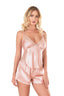 Aria's Closet Koyu Pudra Saten Babydoll Şort Takımı