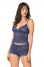 Aria's Closet Lacivert Jakarlı Babydoll Şort Takımı LACİVERT S