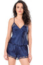Aria's Closet Lacivert Saten Babydoll Şort Takımı LACİVERT S