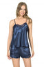 Aria's Closet Lacivert Saten Babydoll Şort Takımı LACİVERT S