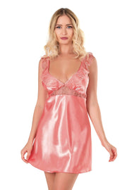 Aria's Closet Mercan Kısa Saten Gecelik MERCAN S
