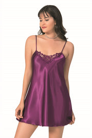 Aria's Closet Mor Kısa Saten Gecelik MOR S