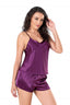 Aria's Closet Mor Saten Babydoll Şort Takımı 9102