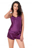 Aria's Closet Mor Saten Babydoll Şort Takımı 9102 MOR S