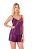 Aria's Closet Mor Saten Babydoll Şort Takımı