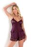 Aria's Closet Mürdüm Saten Babydoll Şort Takımı