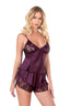 Aria's Closet Mürdüm Saten Babydoll Şort Takımı MÜRDÜM S