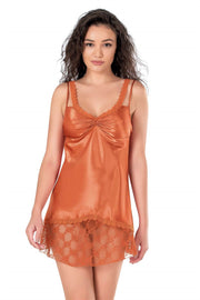 Aria's Closet Oranj Kısa Saten Gecelik ORANJ S