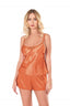 Aria's Closet Oranj Saten Babydoll Şort Takımı ORANJ S