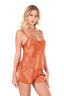 Aria's Closet Oranj Saten Babydoll Şort Takımı