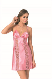 Aria's Closet Pembe Kısa Saten Gecelik PEMBE S