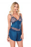 Aria's Closet Petrol Mavisi Saten Babydoll Şort Takımı