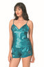 Aria's Closet Petrol Saten Babydoll Şort Takımı PETROL S