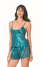 Aria's Closet Petrol Saten Babydoll Şort Takımı PETROL S