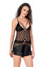 Aria's Closet Siyah Saten Babydoll Şort Takımı SİYAH S
