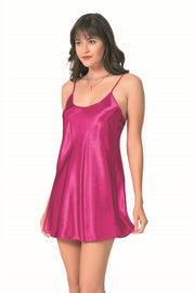 Aria's Closet Vişne Kısa Saten Gecelik VİŞNE S