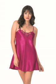 Aria's Closet Vişne Kısa Saten Gecelik VİŞNE S