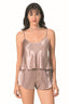 Aria's Closet Vizon Saten Babydoll Şort Takımı VİZON S