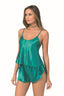 Aria's Closet Zümrüt Saten Babydoll Şort Takımı ZÜMRÜT S
