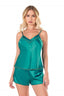 Aria's Closet Zümrüt Saten Babydoll Şort Takımı 9102 ZÜMRÜT S