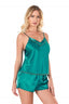 Aria's Closet Zümrüt Saten Babydoll Şort Takımı 9102