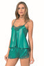 Aria's Closet Zümrüt Saten Babydoll Şort Takımı ZÜMRÜT S