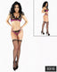 Aria's Closet Saten Dantelli Fantazi Çorap Sütyen Tanga Set Görsel XS
