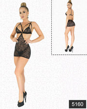 Aria's Closet Simli Likralı  Dantel Babydoll Görsel XS